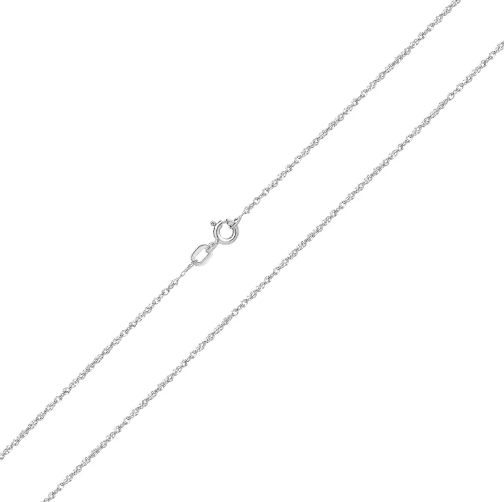 Chaine Femme Or Blanc pour Pendentif - Longueur 46cm Double Courbe
