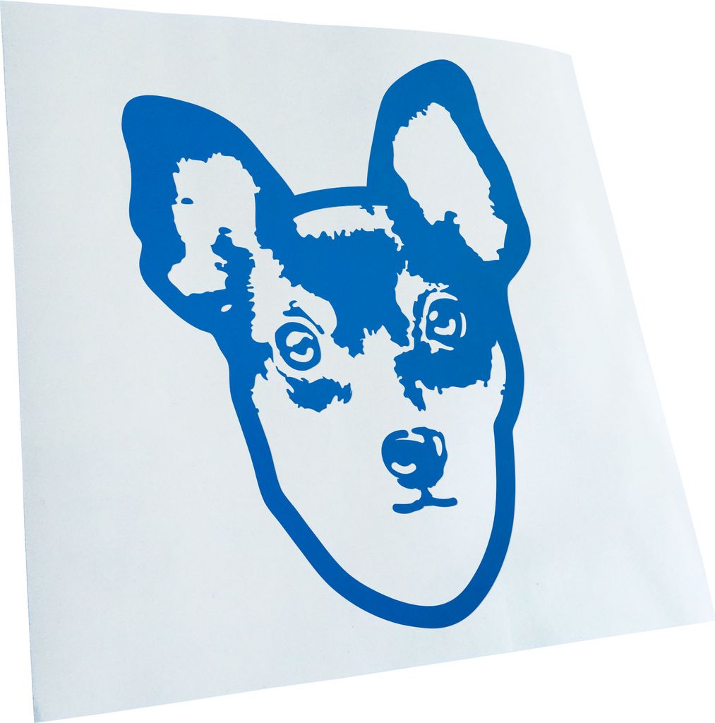 Kiwistar - Autoaufkleber - Toy fox terrier Hund - Blau - 24x17cm - Aufkleber für Auto, Laptop, Fahrrad, LKW, Motorrad mehrfarbig JDM Decal Racing
