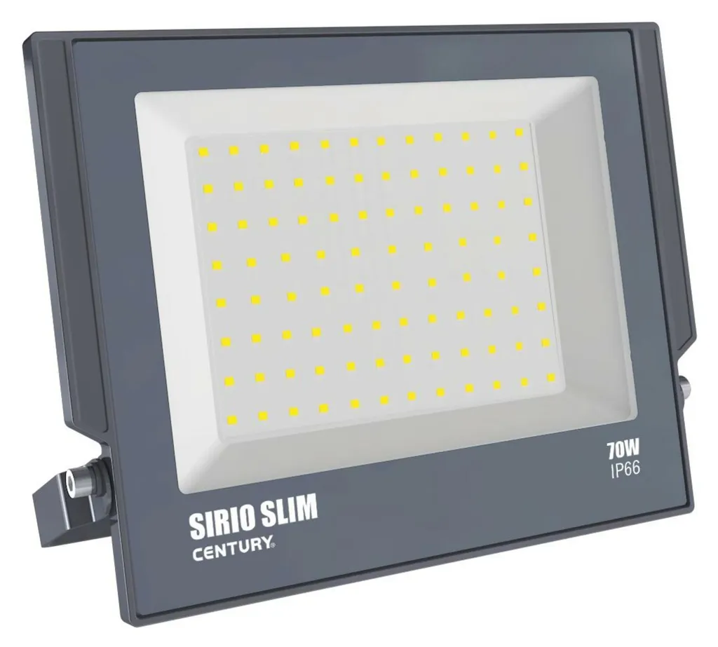 Projecteur LED 70W 6300lm Sirio Slim Century Blanc Neutre IP66 Noir