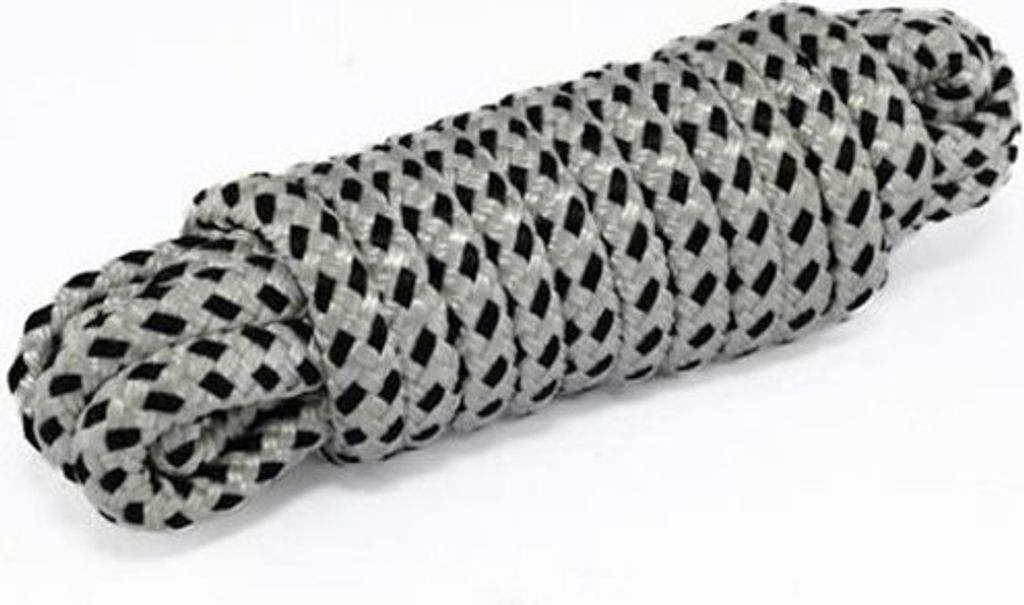 Hollex Festmacherleine aus schwarz-weißem Polyester, 16 Stränge, Ø14 mm, 10 Meter