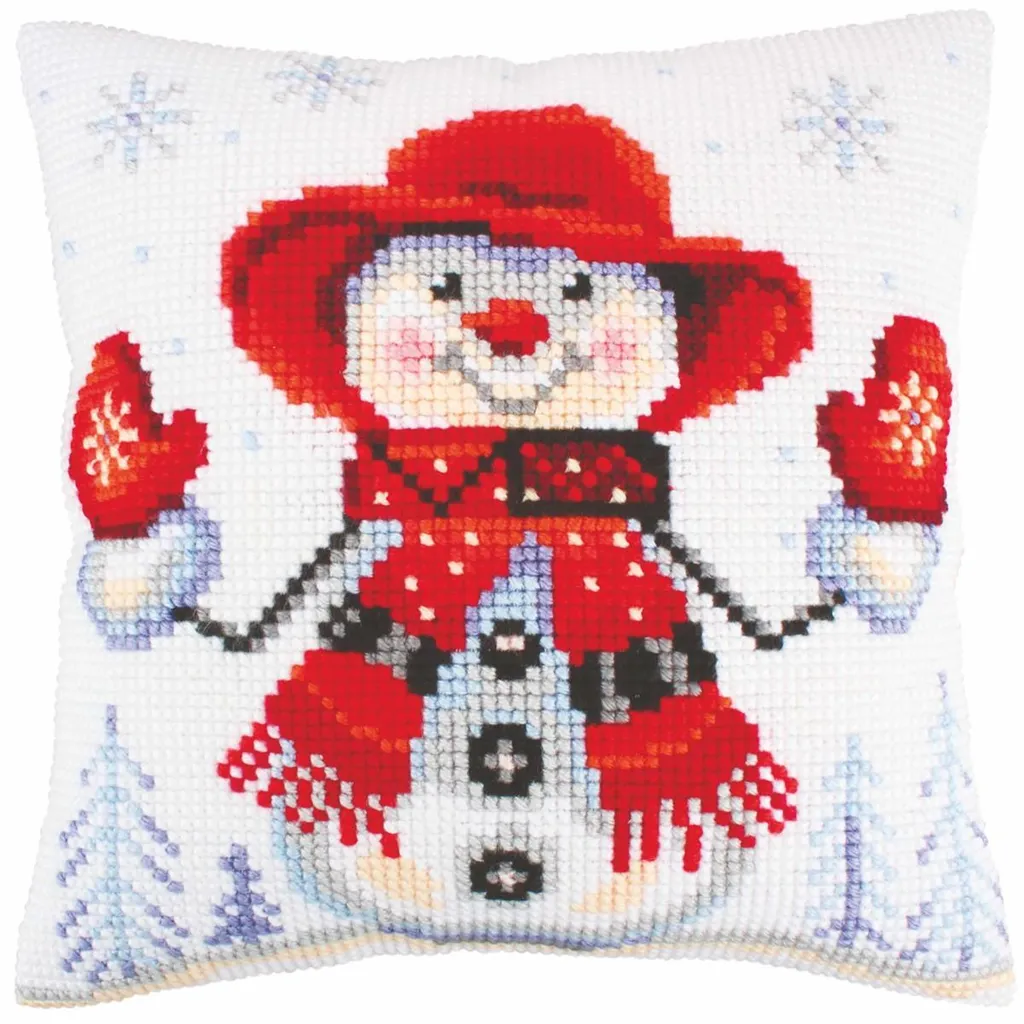 Coussin point de croix 40x40cm Modesaison 5250 avec toile tracée