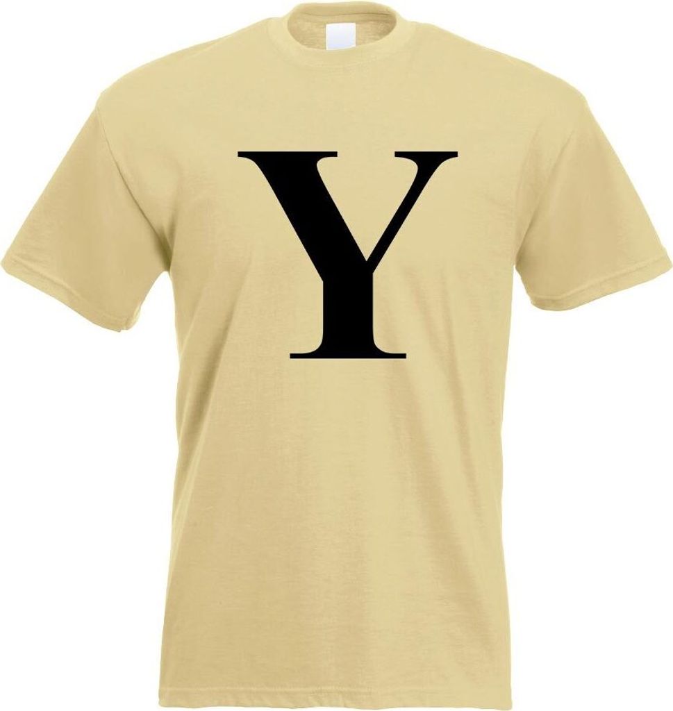 Kiwistar - T-Shirt - Khaki - Buchstabe Y - Alphabet Motiv Bedruckt Funshirt Design Print - mit Motiv Bedruckt - Funshirt Design - Sport - Freizeit ...