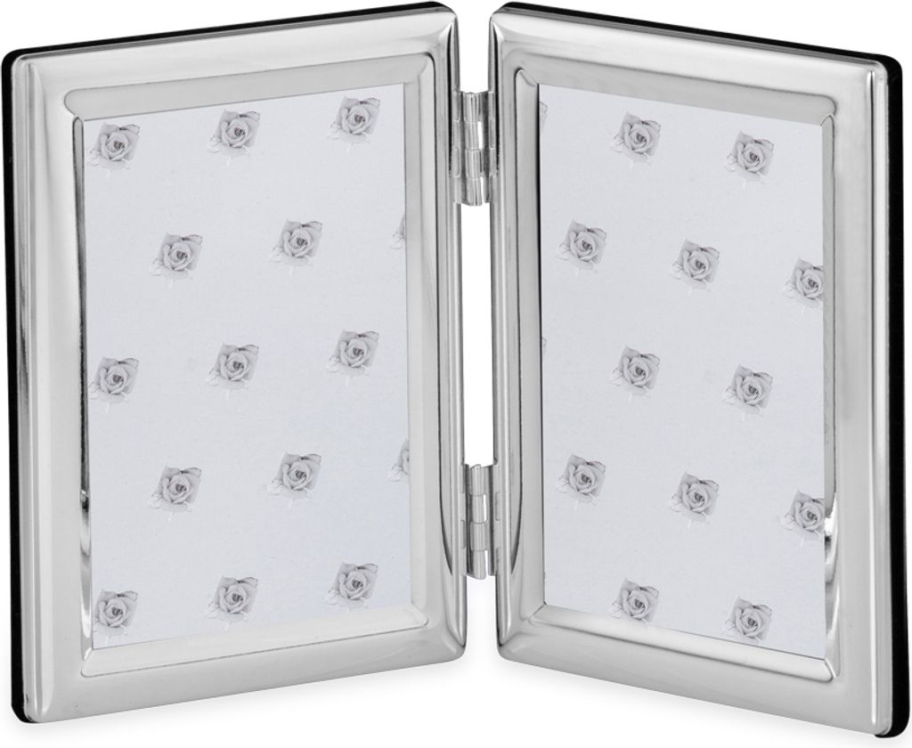 Fotorahmen Doppelrahmen glatt, gewölbt, 9 x 13 cm, versilbert, Aussen-D 2 x 11,1 x 14,9cm, Innen-D