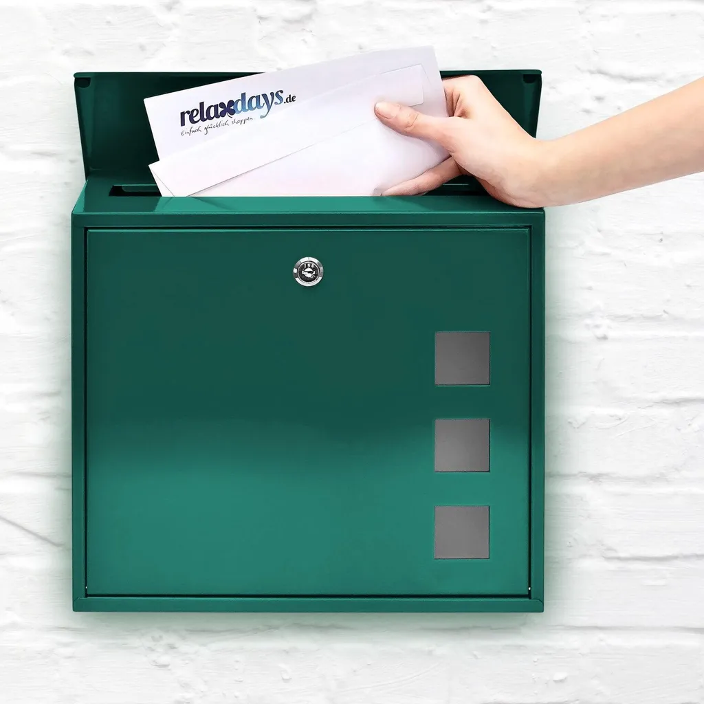 Boîte aux lettres murale bicolore - Réception Courrier Format A4 Inox - 2