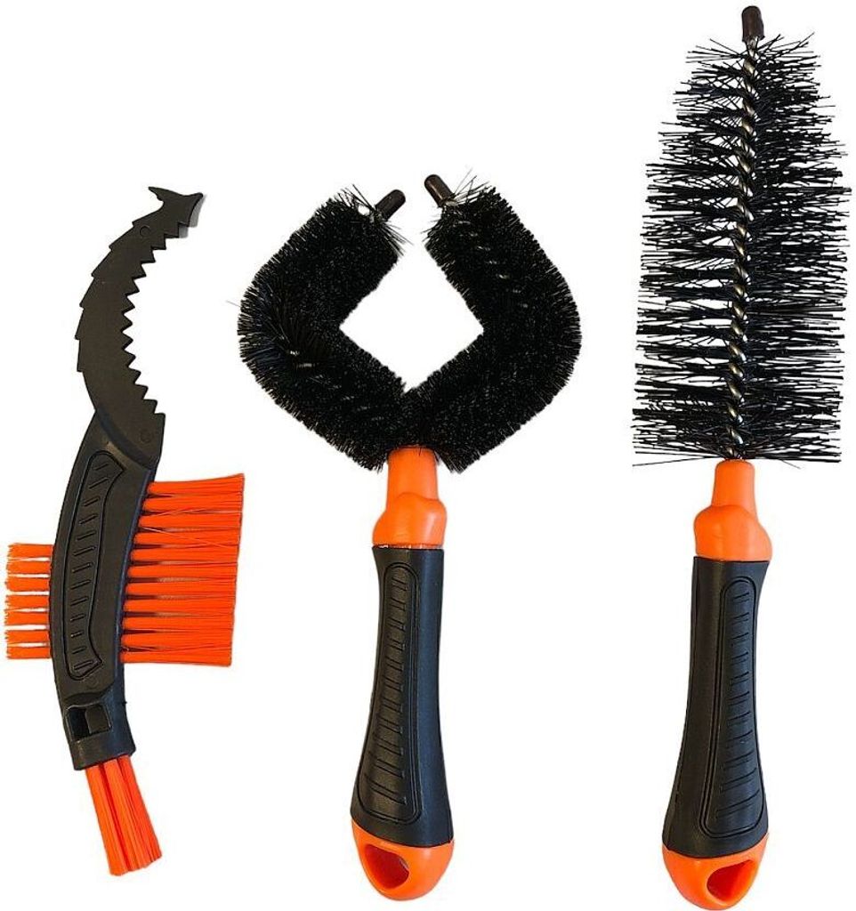 Fahrrad Reinigungs-Set Bürstenset Reifenbürste Kettenbürste Fahrradputzbürsten