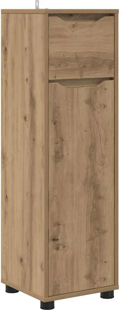 Addio Disordine! Mobile Bagno Salvaspazio vidaXL 30cm Rovere Artisan