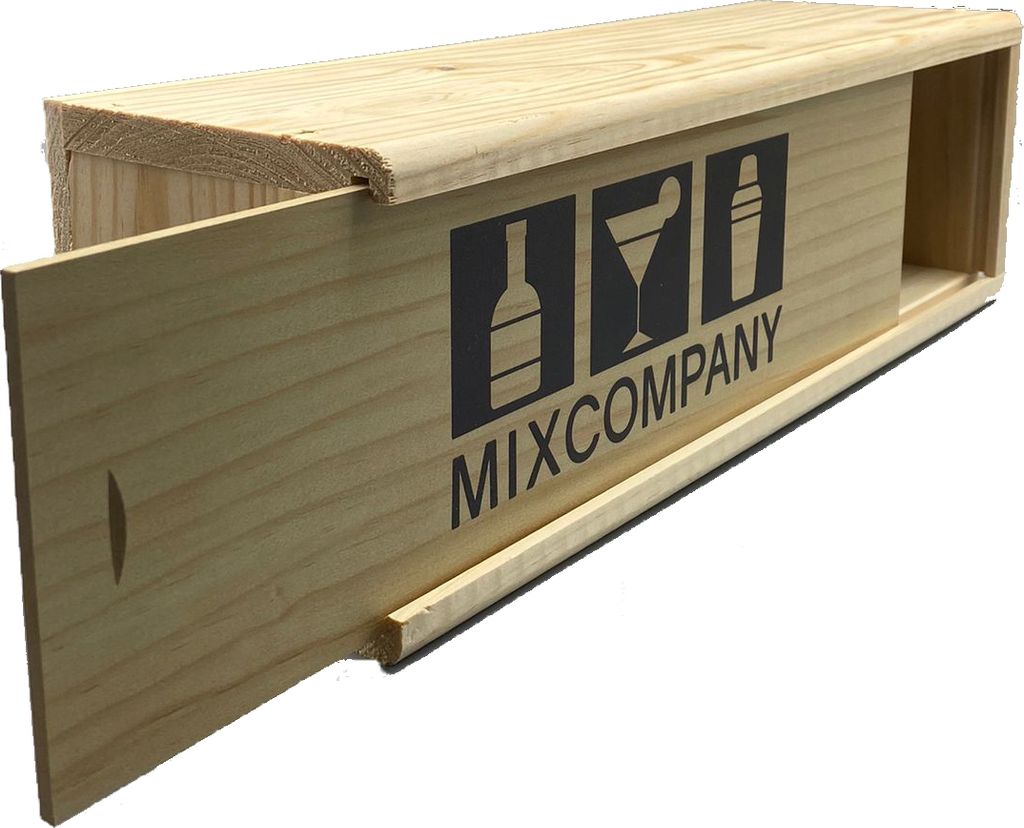 Exklusive Mixcompany Geschenkbox aus Holz Maße: 36,5cm x 11cm