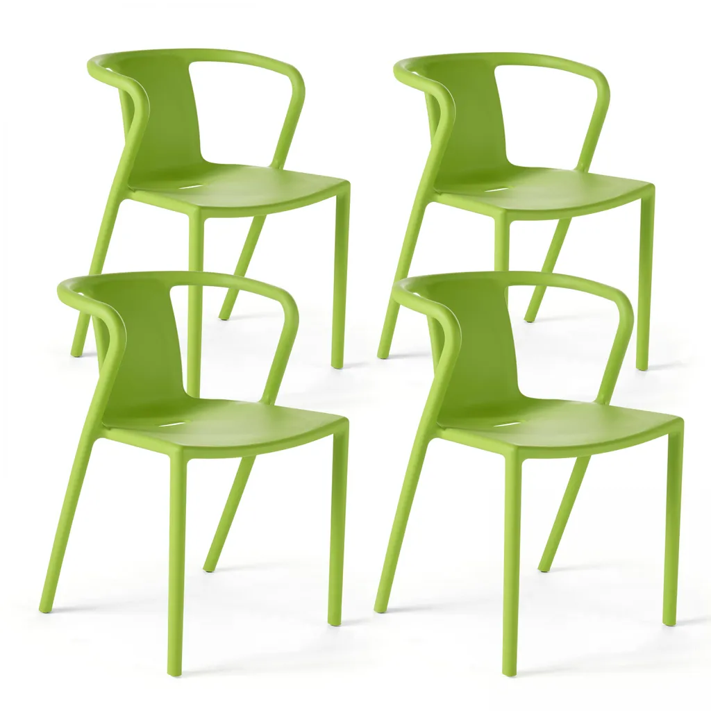 Chaises pour terrasse et jardin lot de 4 vertes Oviala Berlin design chic