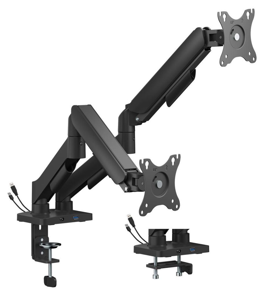 Halterung für zwei Monitore SPAG122 mit USB-Anschlüssen Produktbild 