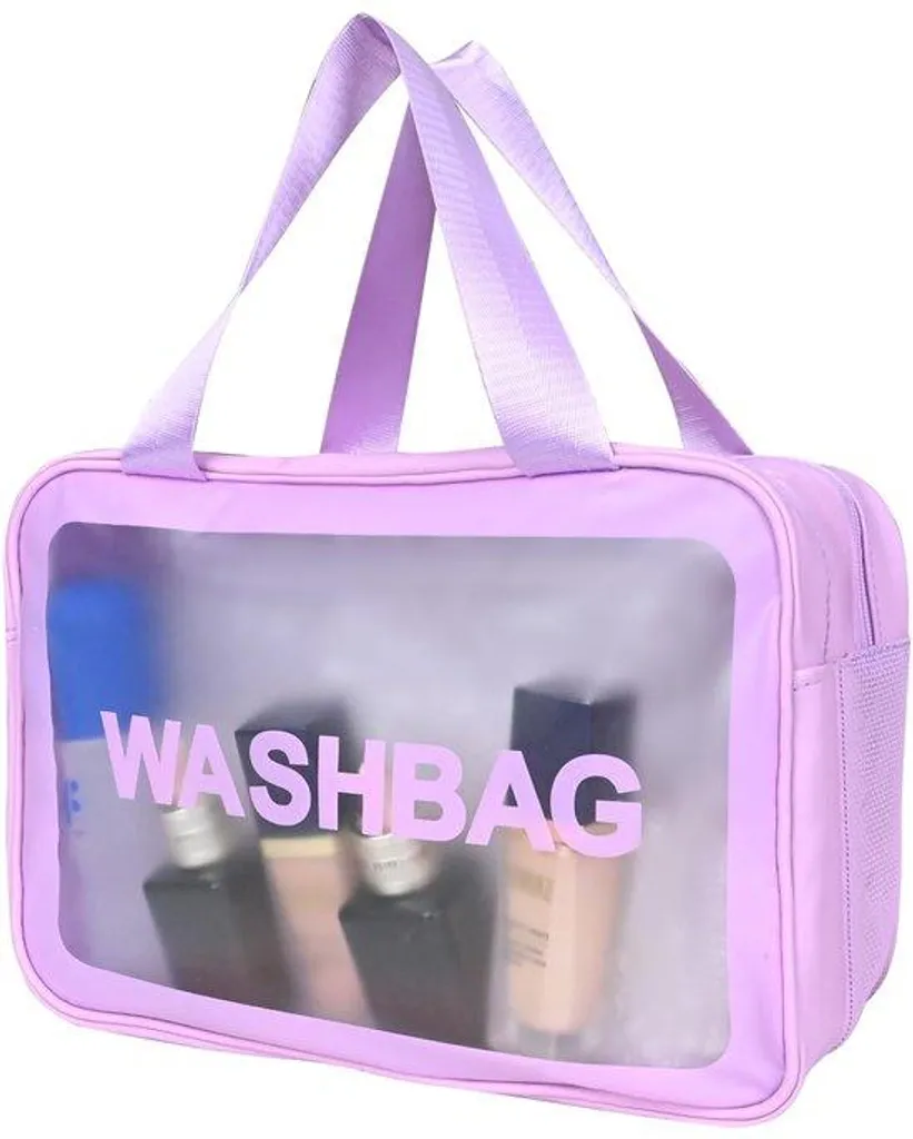 Trousse de maquillage de voyage violette - Sac de toilette étanche mixte