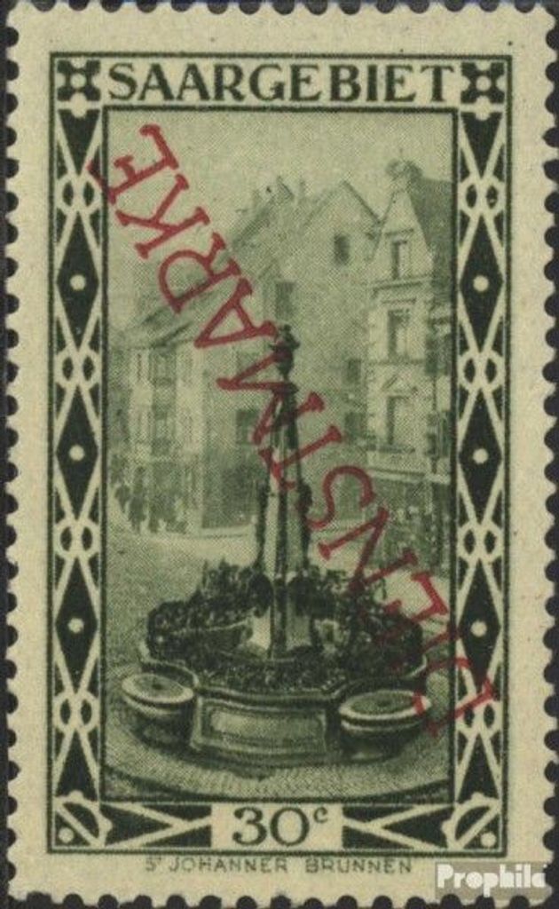 Briefmarken Saarland 1927 Mi D16a mit Falz Landschaften IV
