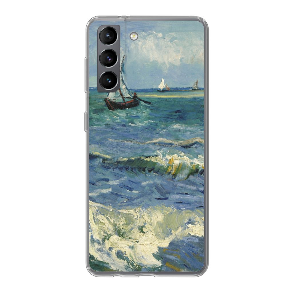 MuchoWow Handyhülle Schutzhülle Hülle für Samsung Galaxy S21 Meereslandschaft bei Les Saintes-Maries-de-la-Mer - Vincent van Gogh Silikon Sof...