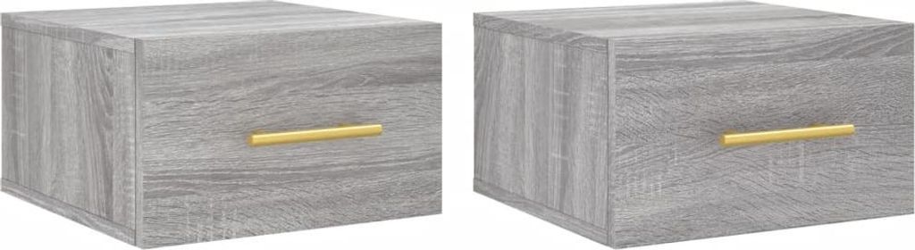 vidaXL Wand-Nachttische 2 Stk. Grau Sonoma 35x35x20 cm