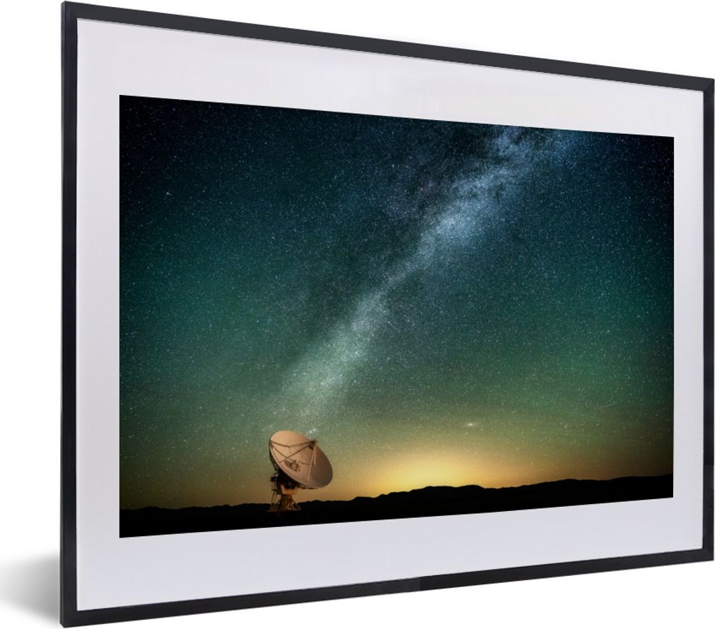 MuchoWow MuchoWow Gerahmtes Poster Sterne - Weltraum - Radar 40x30 cm - Poster mit zchwarzem Bilderrahmen - Bilderrahmen - Poster im Rahmen