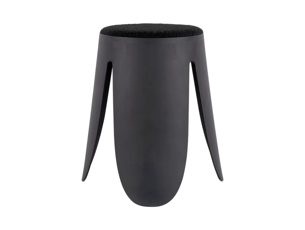 Leitmotif Tabouret Savor Noir - Siège Design en Velours pour Salon Chic