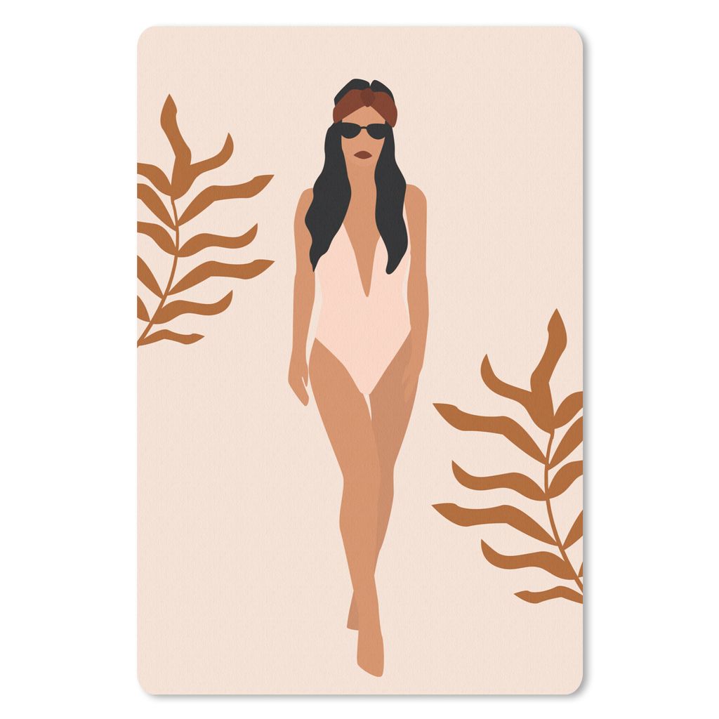 MuchoWow Mauspad Mousepad Sommer - Frau - Laub 18x27 cm - Mousepads - Maus Mat - Pad - Mausunterlage