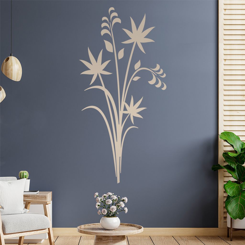 Pflanze - Ornamente - Natur Wandtattoo in 6 Größen - Wandaufkleber Wall Sticker - Dekoration, Küche, Wohnzimmer, Schlafzimmer, Badezimmer