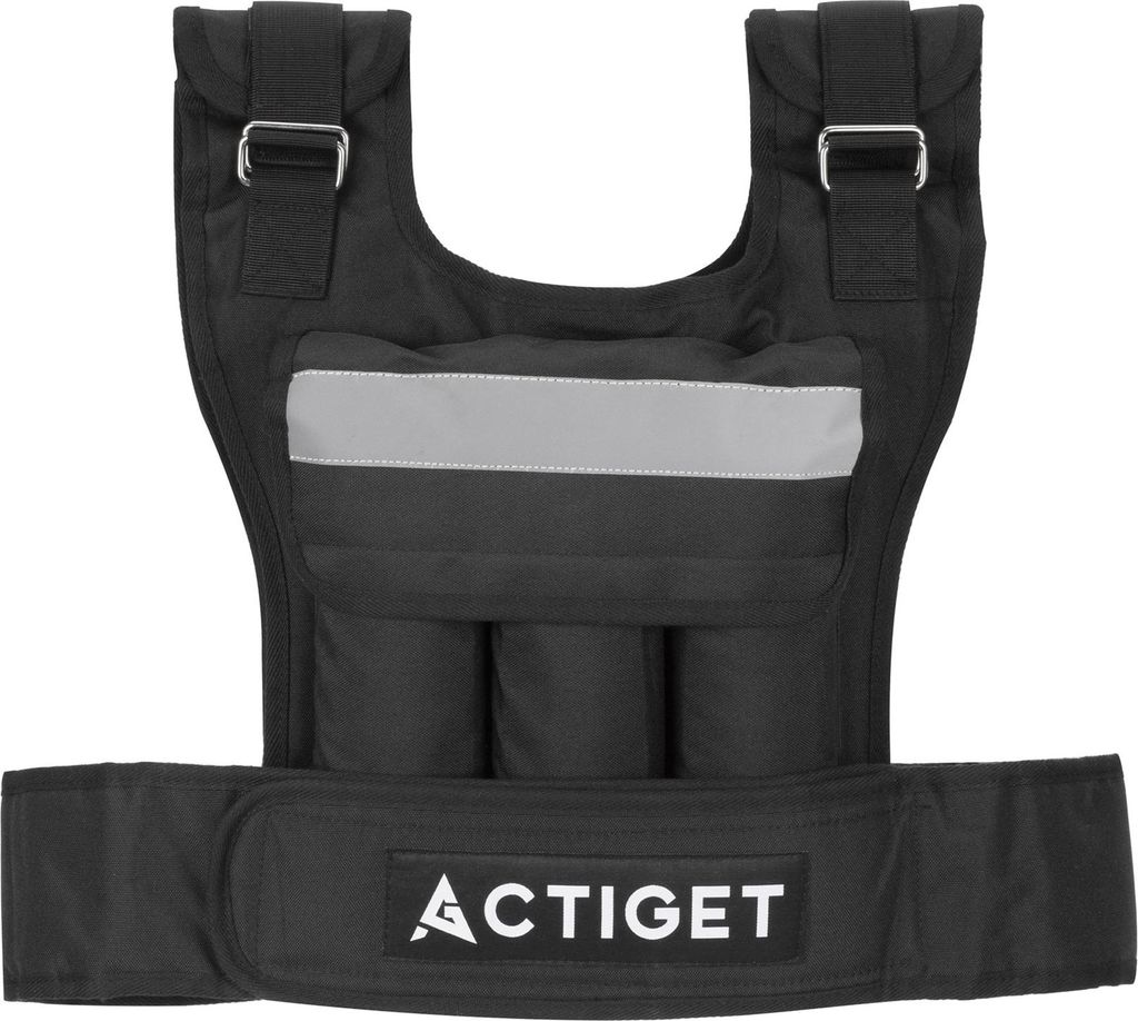 ACTIGET Gewichtsweste, verstellbar, 20 kg, Training für Krafttraining und Laufen, schwarz