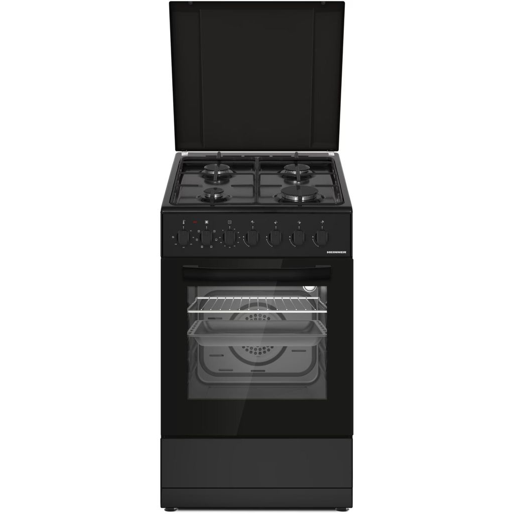 Heinner HFSC-S60LITGC-BK Gas-Standherd, 43 L, 4 Kochzonen, Produktbild 