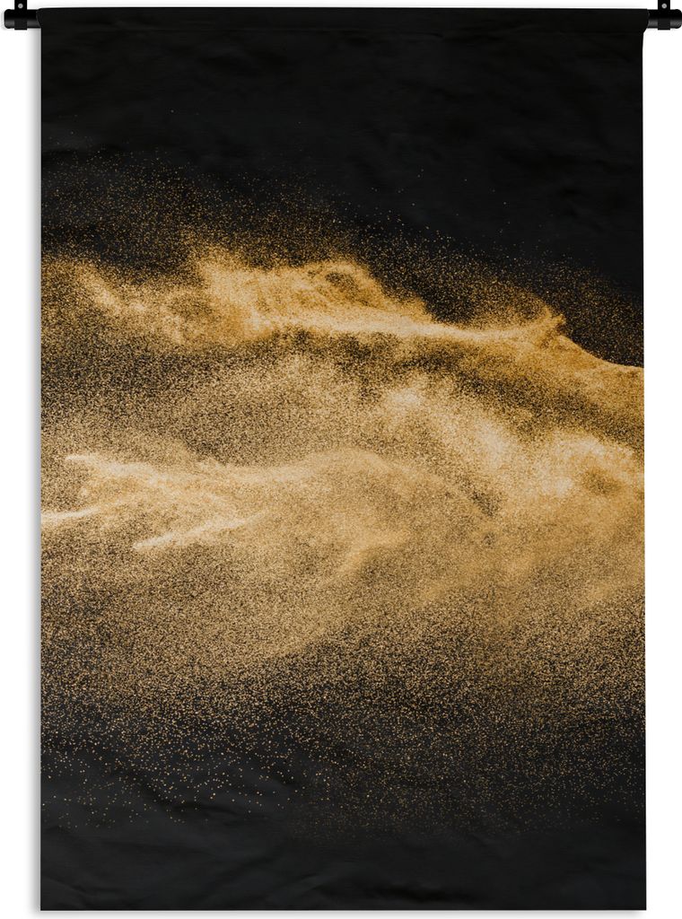 MuchoWow Wandteppich Wandbehang Sand - Gold - Schwarz - Luxus - Kunst 120x180 cm Tapisserie Dekoration Wandtuch - Schlafzimmer - Dekorationen fü...