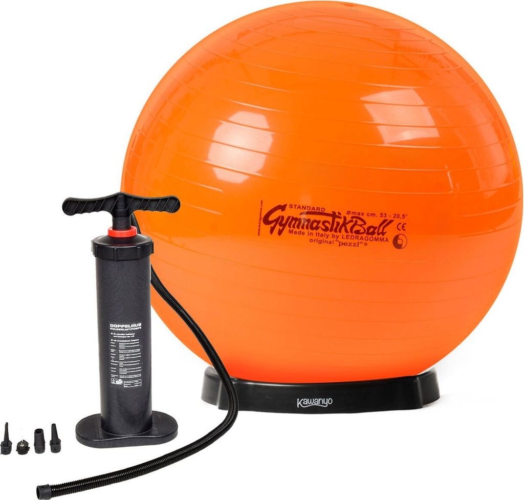 Original Pezziball STANDARD m. Standpumpe und Ballschale - orange