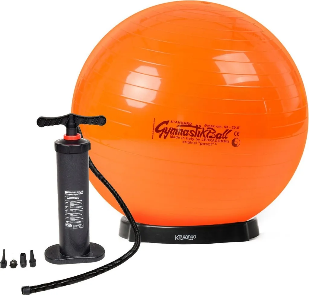 Ballon Pezziball Standard orange 65cm avec pompe et support