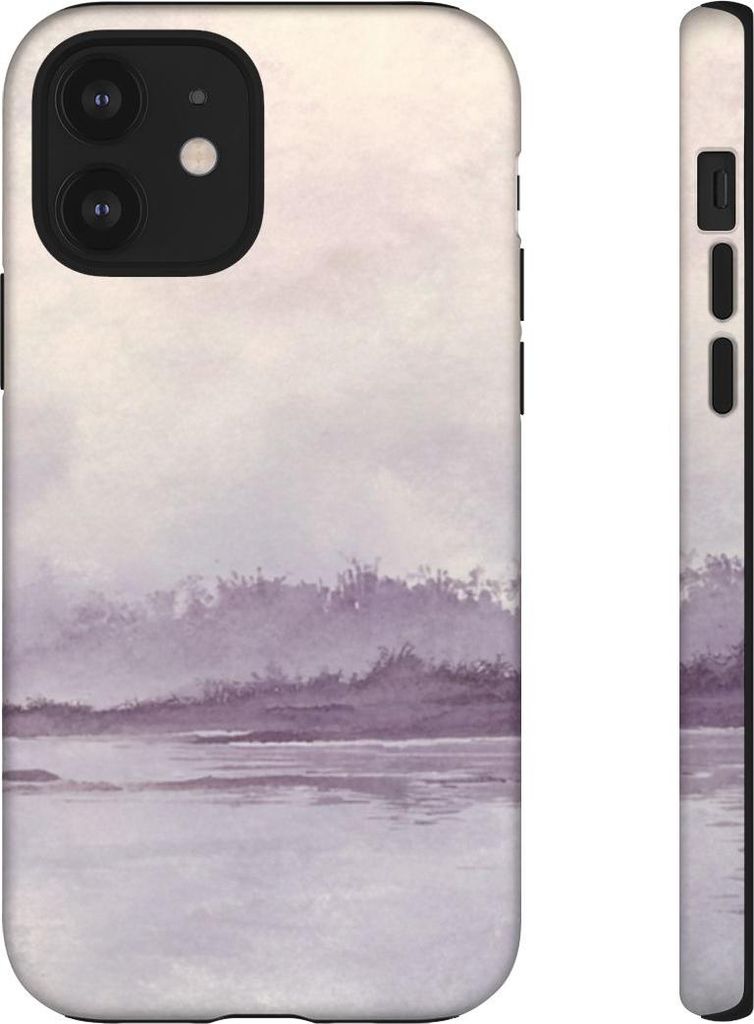 Minimalistische Küstenlandschaft mit fliegendem Vogel – Hülle Kompatibel mit iPhone 12