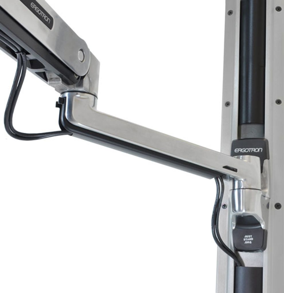Ergotron LX Sitz-Steh-Wandmontage Monitorarm für einen Monitor bis 106,68 cm 42 Zoll Aluminium