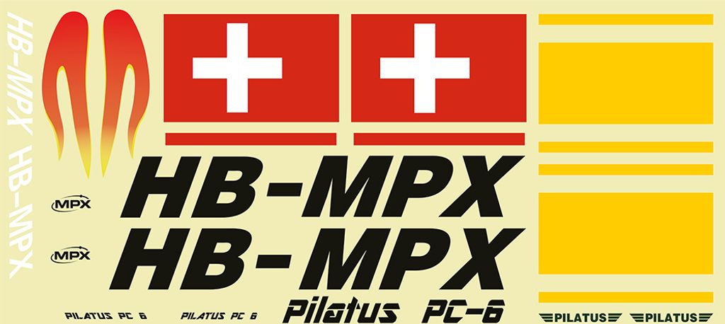 Multiplex Dekorbogen Pilatus PC-6 rot