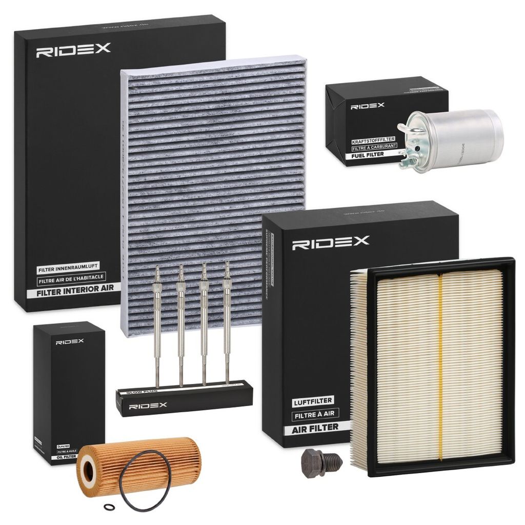 RIDEX Inspektionspaket Filterset für AUDI A4 Avant (8ED, B7) A4 Limousine (8EC, B7)