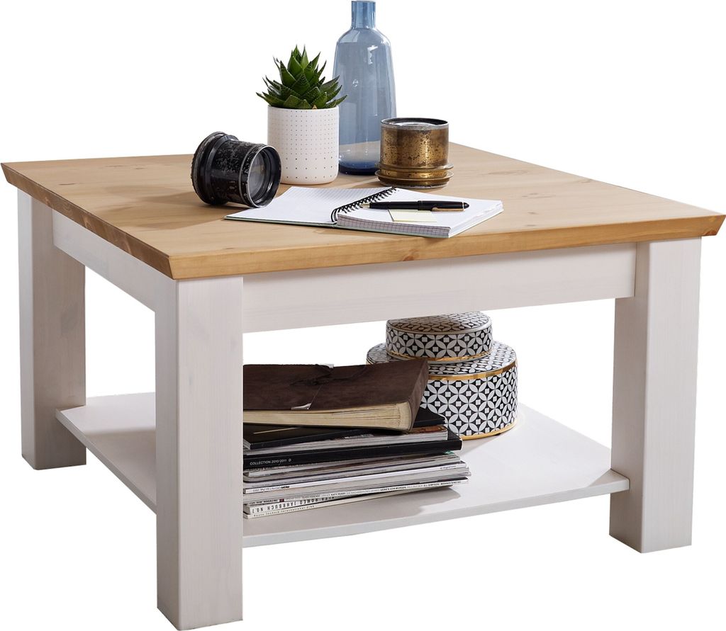 Couchtisch "WZ-0133" aus Kiefer massiv in weiß mit Produktbild 