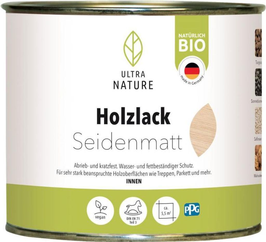 Ultra Nature Holzlack 375 ml seidenmatt Produktbild 