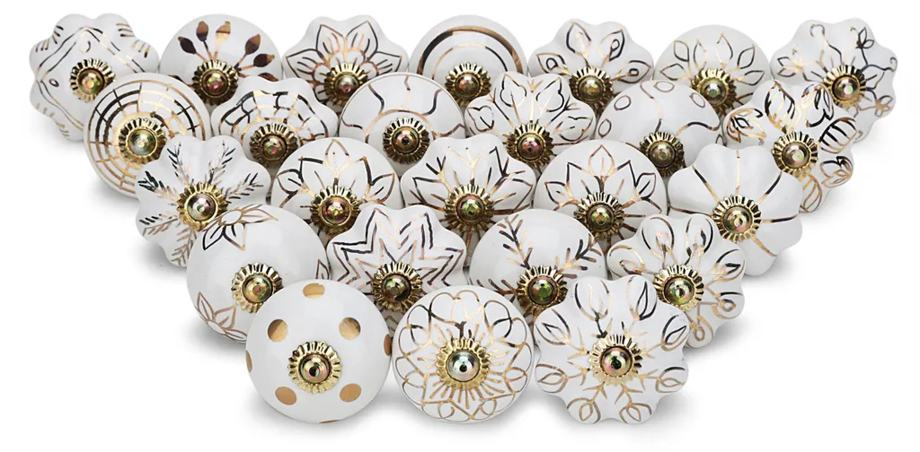 Boutons de porte pour rénovation meuble de cuisine, style laiton x25
