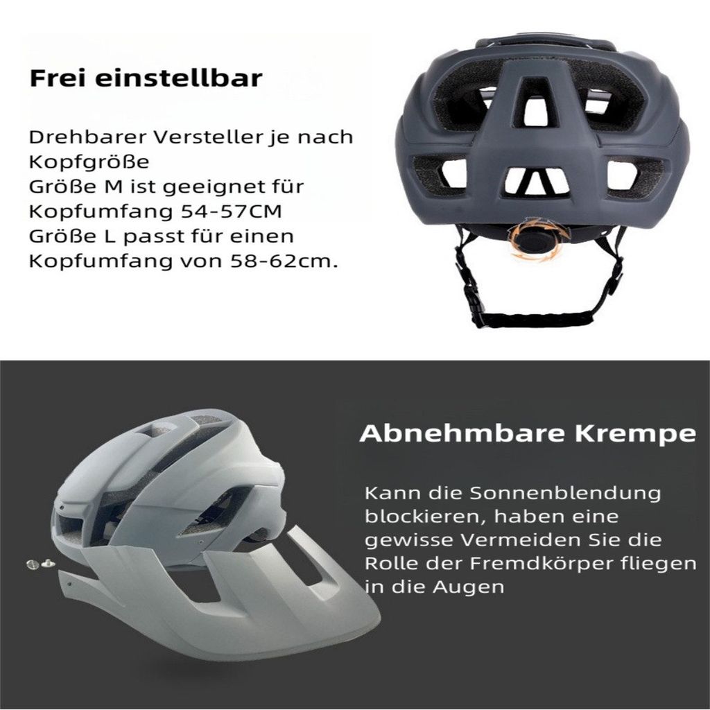 Fahrradhelm Herren & Damen - Verstellbarer Sporthelm Mit 21 Belüftungslöchern Für Mountainbike & Rennrad