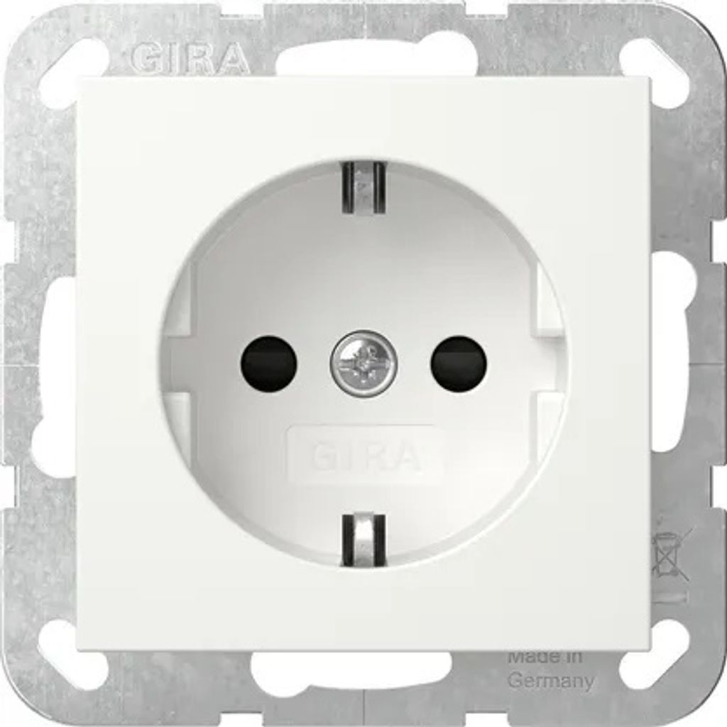 Gira SCHUKO-Steckd. SP PE 6 mm² System 55 Reinweiß 498103