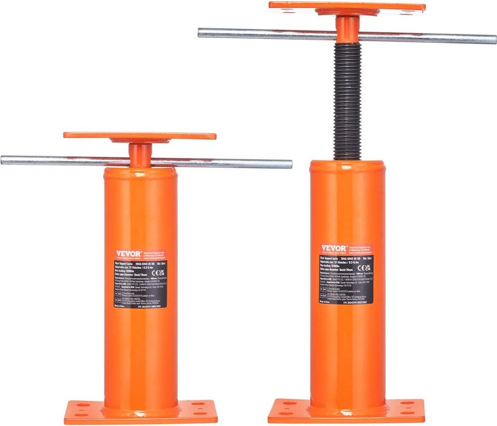 2PCS Adjustable Floor Jack Post House Floor Leveling Lift 12"-16" Height