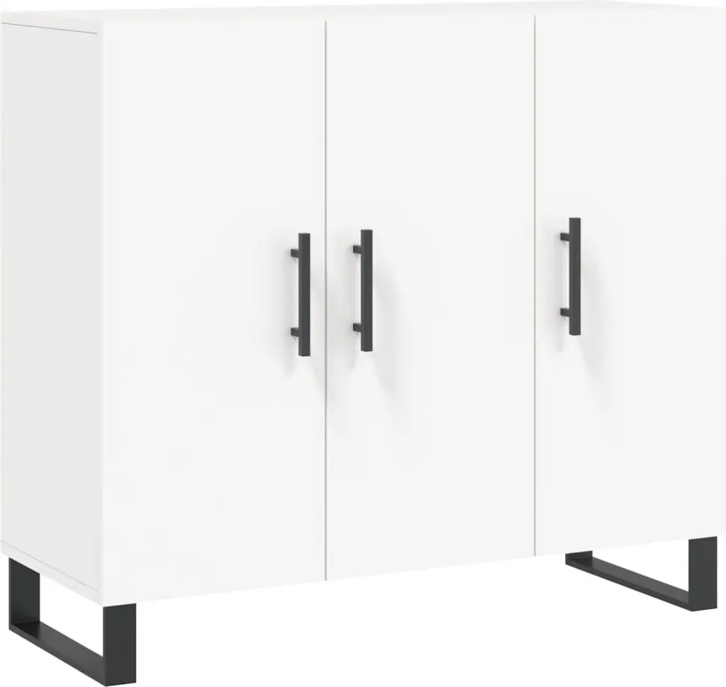 Madia Bianca in Legno 90x34x80 cm: Mobile Chic per Soggiorno e Camera