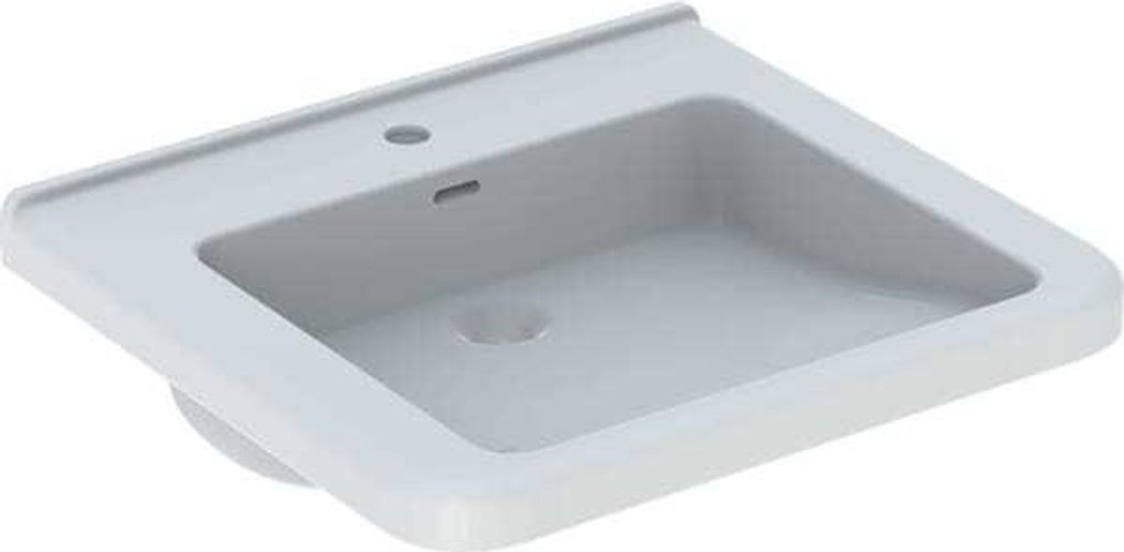 Geberit Waschtisch Square RENOVA COMFORT barrierefrei, mit Hahnloch, mit Überlauf 600 x 550 mm weiß