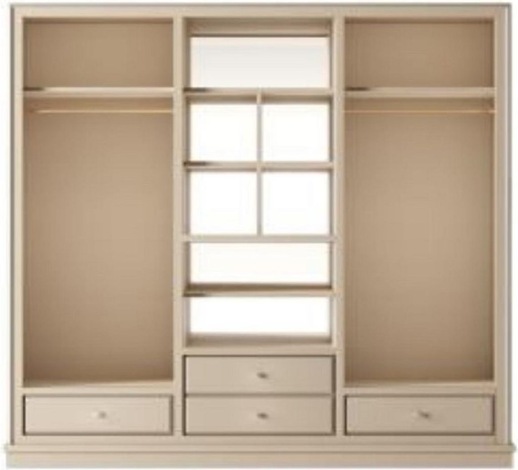 Casa Padrino Luxus Kleiderschrank Beige 200 x 60 x H. 200 cm - Offener Schlafzimmer Schrank - Schlafzimmer Möbel - Hotel Möbel - Luxus Möbel - L...