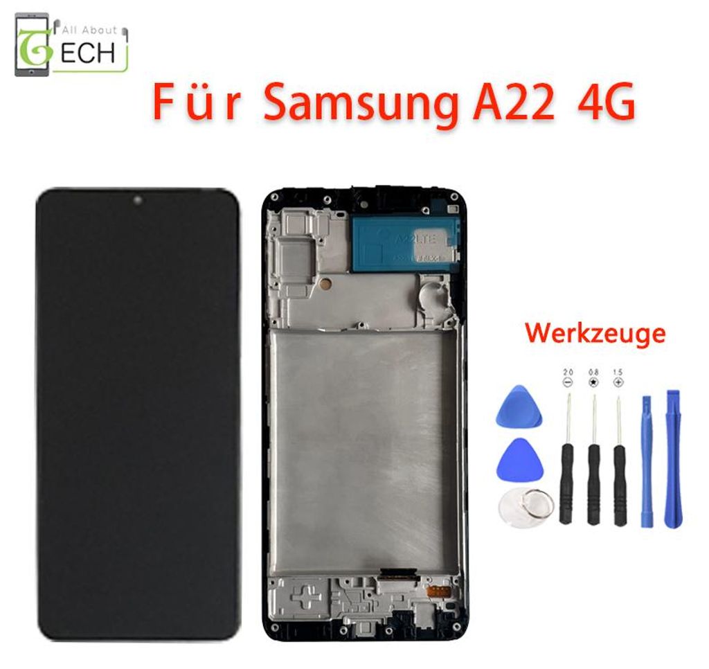 Für Samsung Galaxy A22 4G SM-A225F LCD Display mit Rahmen Produktbild 