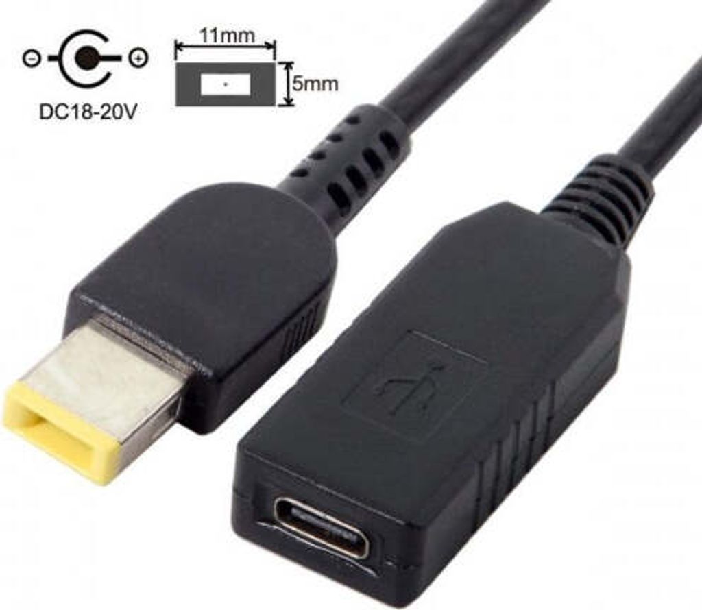 SYSTEM-S USB 3.1 Kabel 23 cm Typ C Buchse zu Rectangle 11,0 x 5,0 mm Stecker Adapter