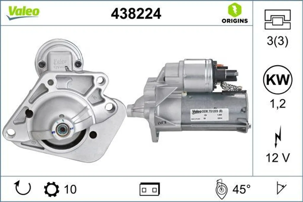 Démarreur haute performance Valeo 438224 pour Kadjar Kangoo et Scenic