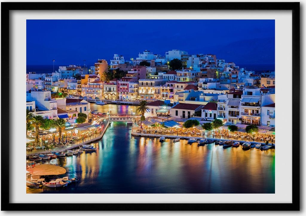 Bild - Bilder - Bilderrahmen - 70 cm x 50 cm - MDF-Rahmen, Wandkunst Kreta Griechenland