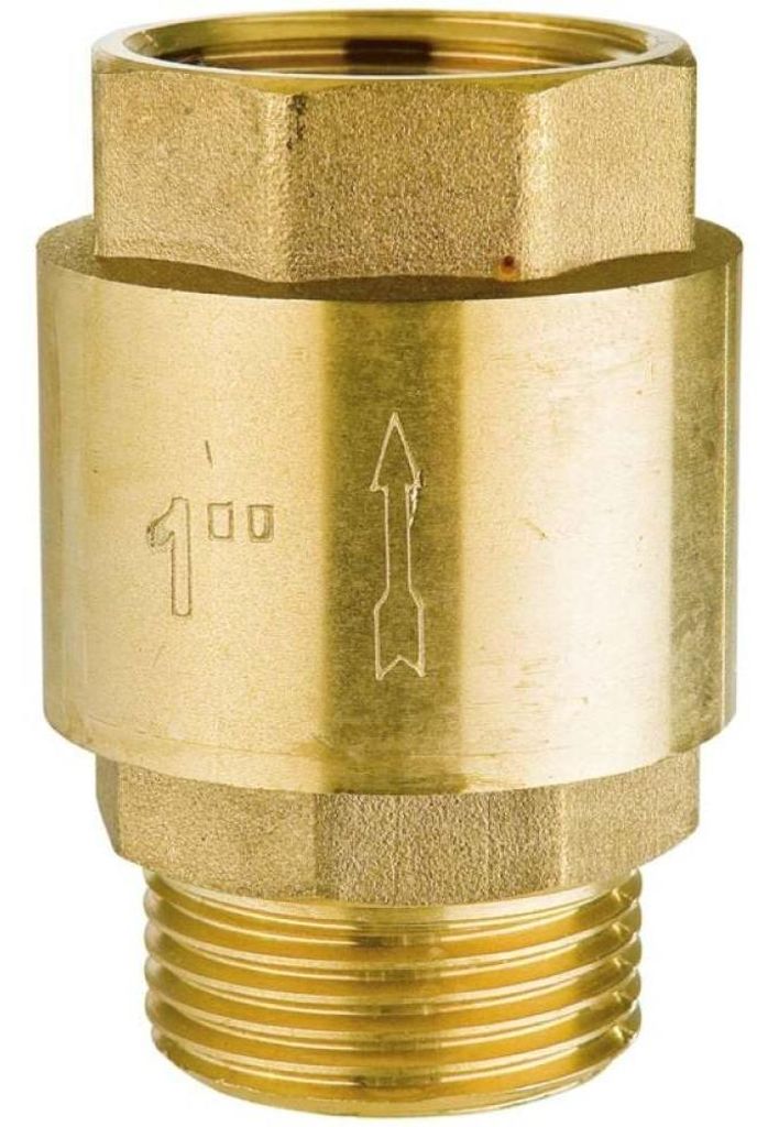 Rückschlagventil aus Messing, 1"-Gewindeanschluss für Ein- und Auslass, geeignet für Wasserleitungen, Wasserzähler und Warmwasserbereiter