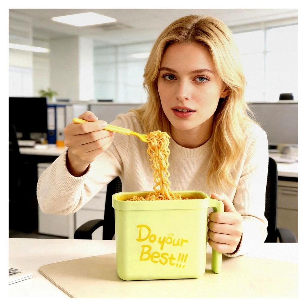 Instant-Nudelschüssel | Essgeschirr mit Gabel, hitzebeständige Nudelschüsseln - geeignet für Zuhause, Küche, Esszimmer, Camping und Büro