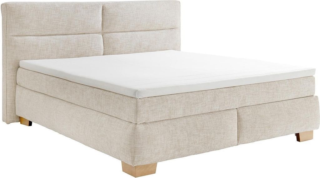 Boxspringbett - 180 x 200 cm - Beige - Webstoff