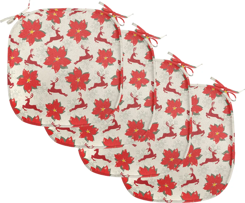 ABAKUHAUS Geometrico Federe Cuscini Set di 4, Fucsia Senape