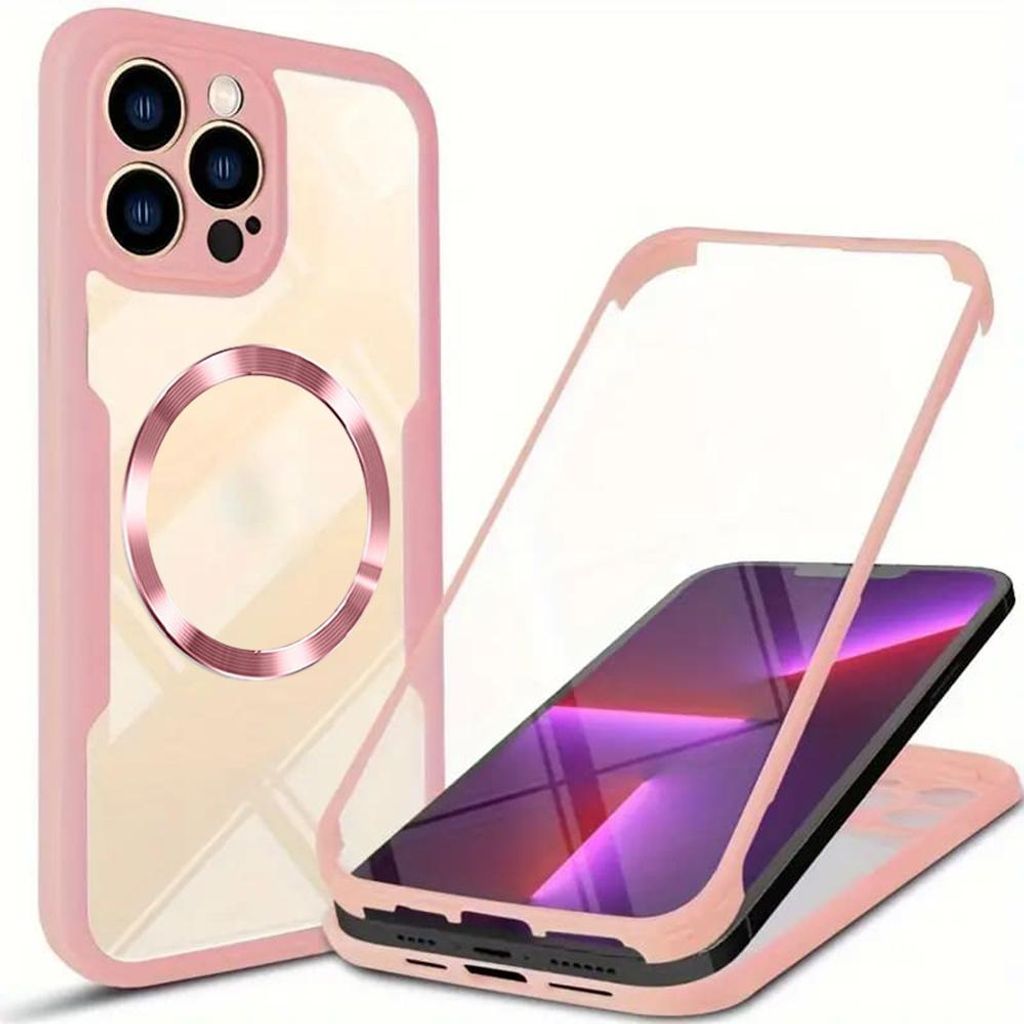 Techsuit ColorVerse 360 Hülle mit Schutzfolie und MagSafe für Apple iPhone 13 Pro Max - Rosa