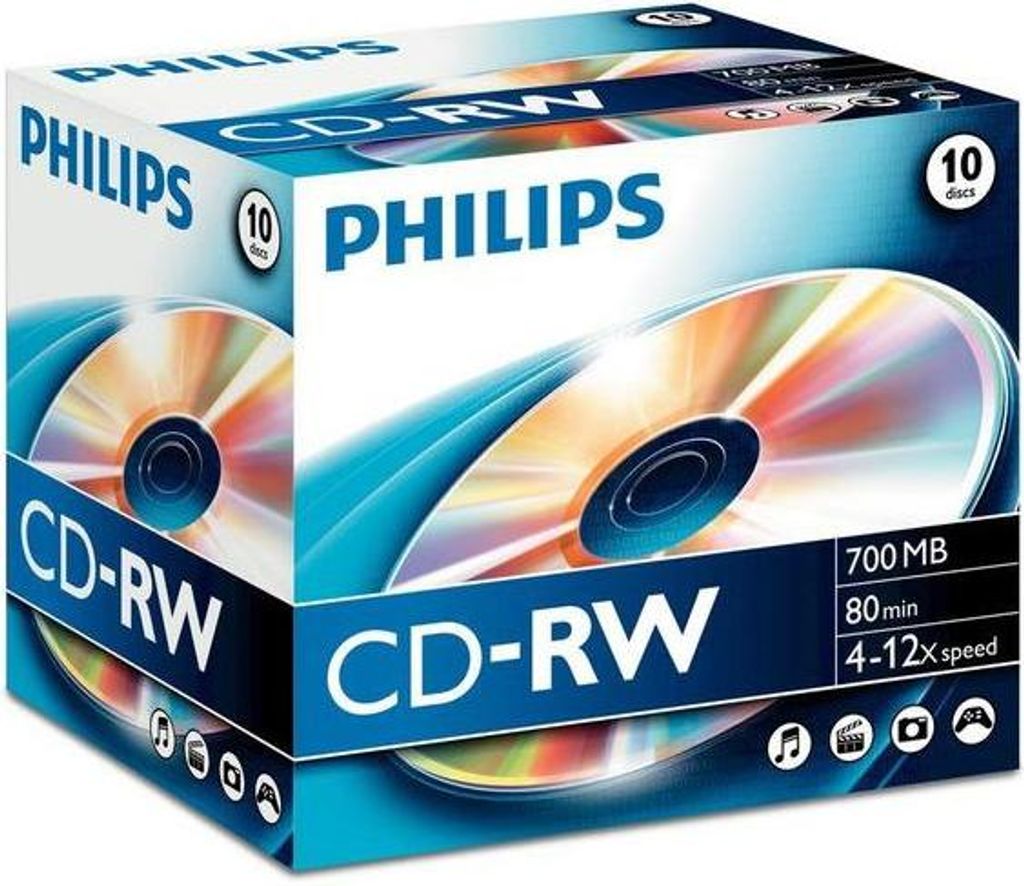 Philips 8710101710242 CD vierge CD-RW 700 Mo 12x 10 Image du produit 