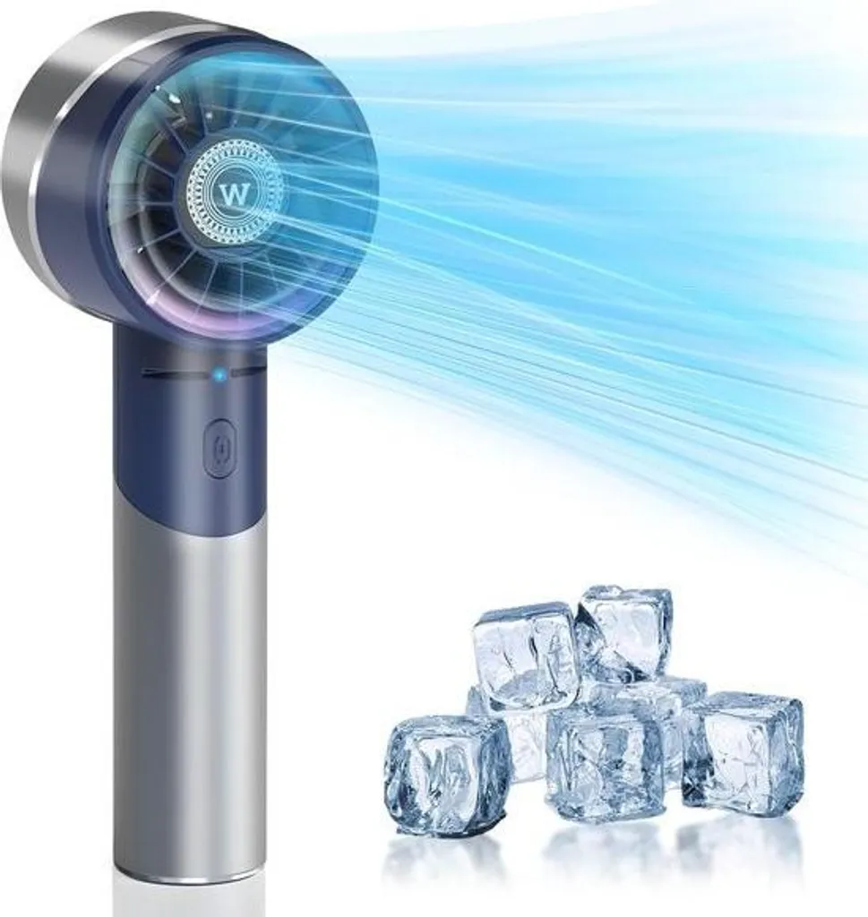 Mini-ventilateur portable bleu avec circulation d'air puissante USB